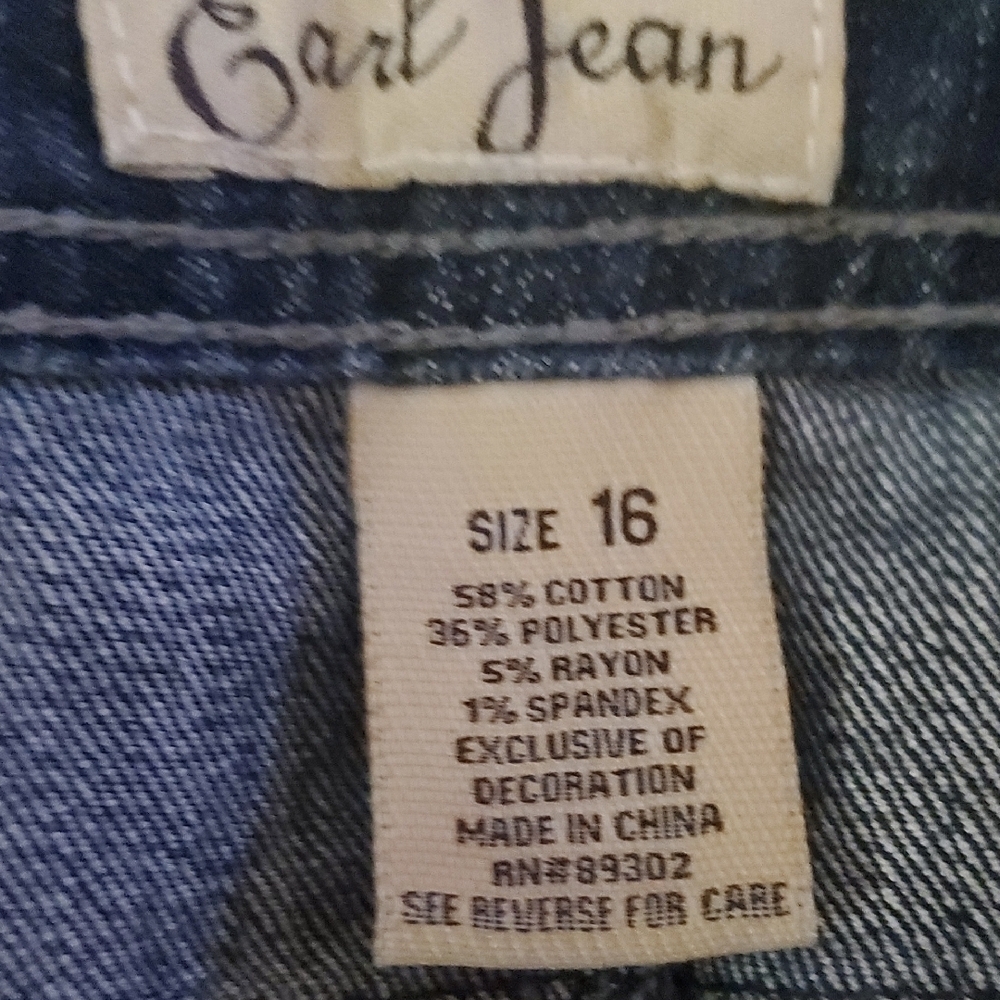 Earl Jeans Women's Straight Leg Dark Blue Denim Jeans - Picture 7 of 8